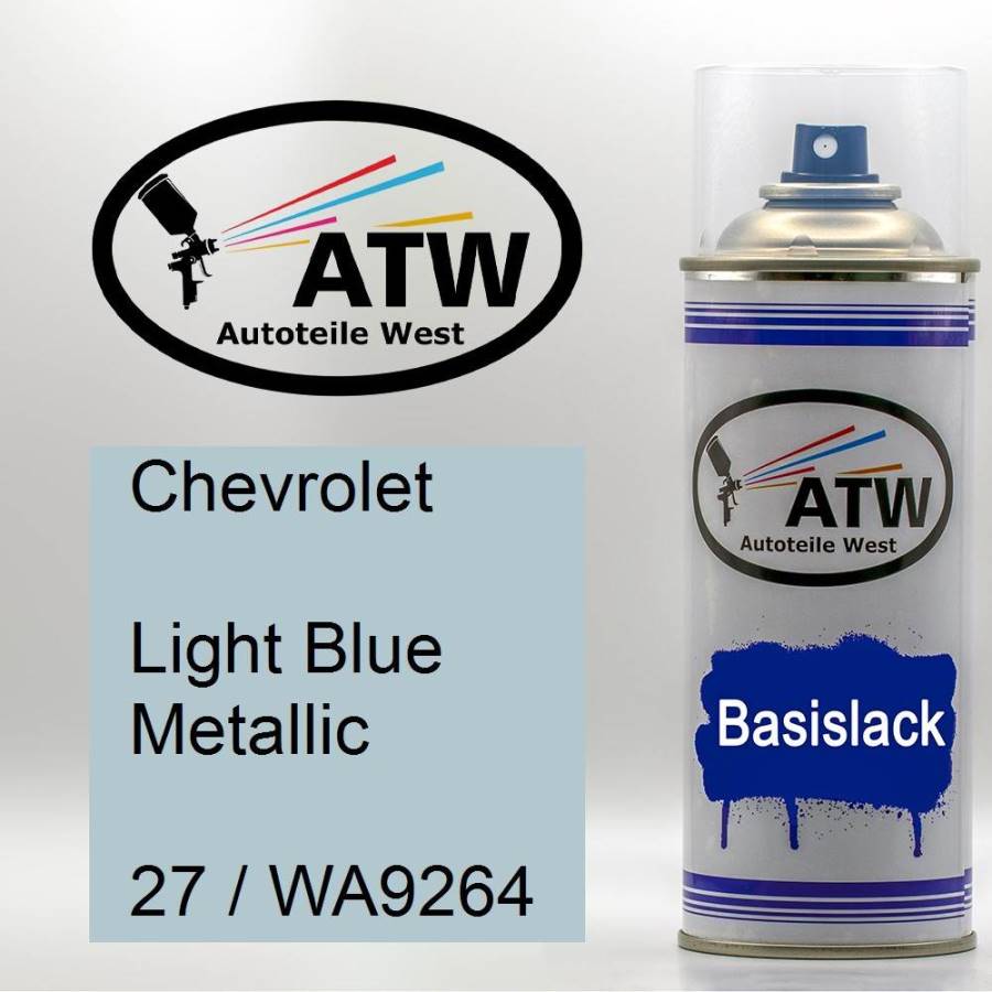 Chevrolet, Light Blue Metallic, 27 / WA9264: 400ml Sprühdose, von ATW Autoteile West.